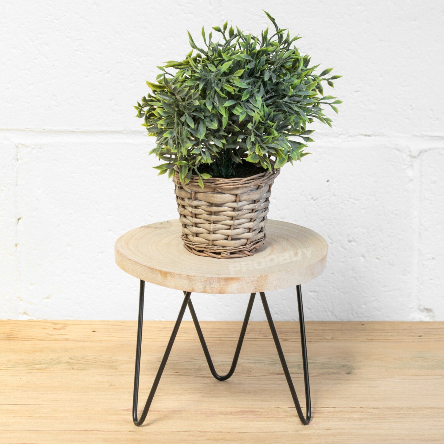 22cm Wooden Metal Legs Indoor Flower Plant Pot Stand