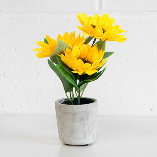 Small Artificial Sunflowers In Pot Ornament