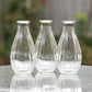 Set of 3 Small Vintage Glass Bud Vases 14.5cm Tall