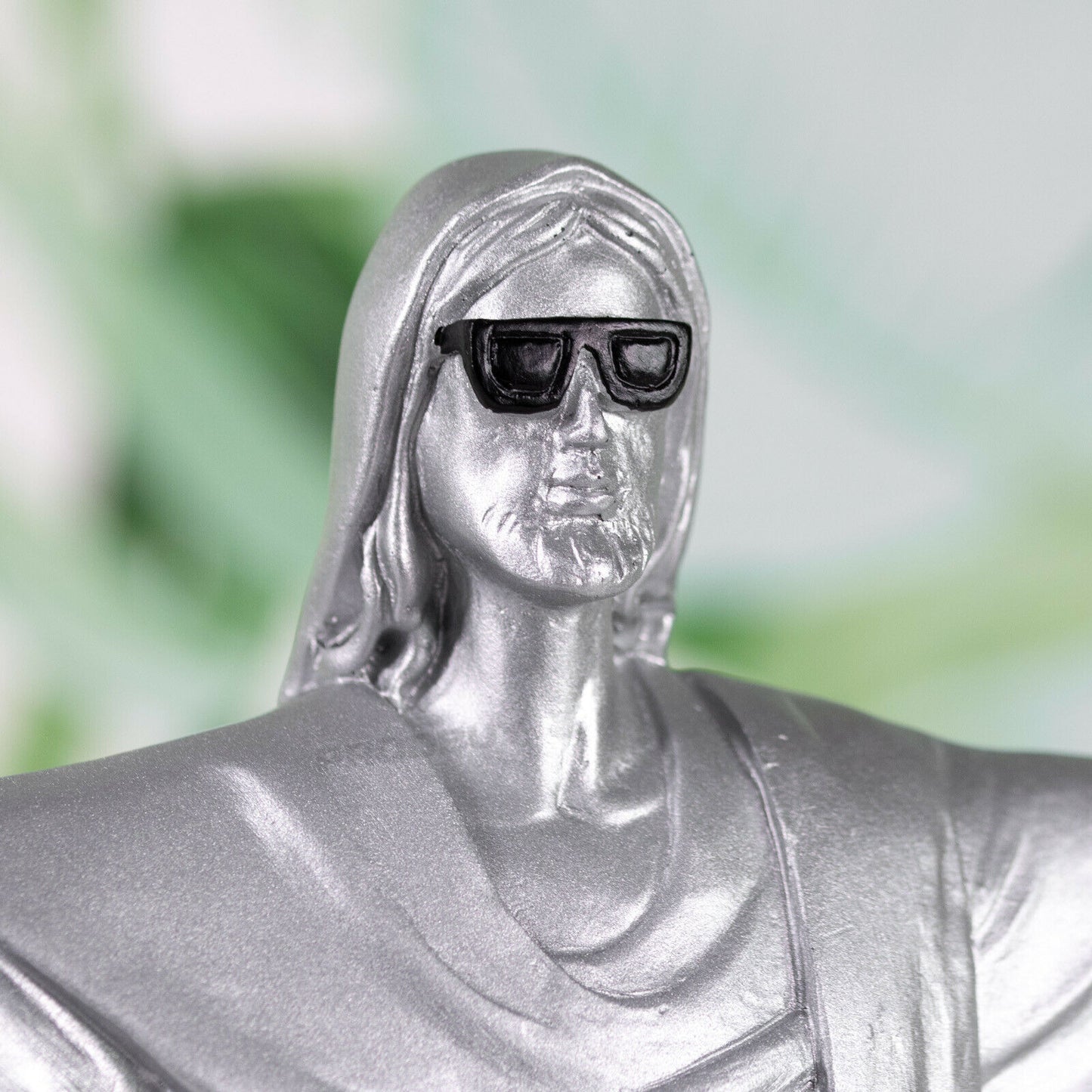 Silver Jesus Christ The Redeemer Sunglasses Statue Decorative Ornament