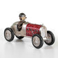 Dog In Retro Racing Car 29.5cm Resin Ornament