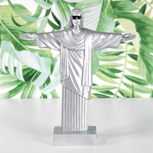 Silver Jesus Christ The Redeemer Sunglasses Statue Decorative Ornament