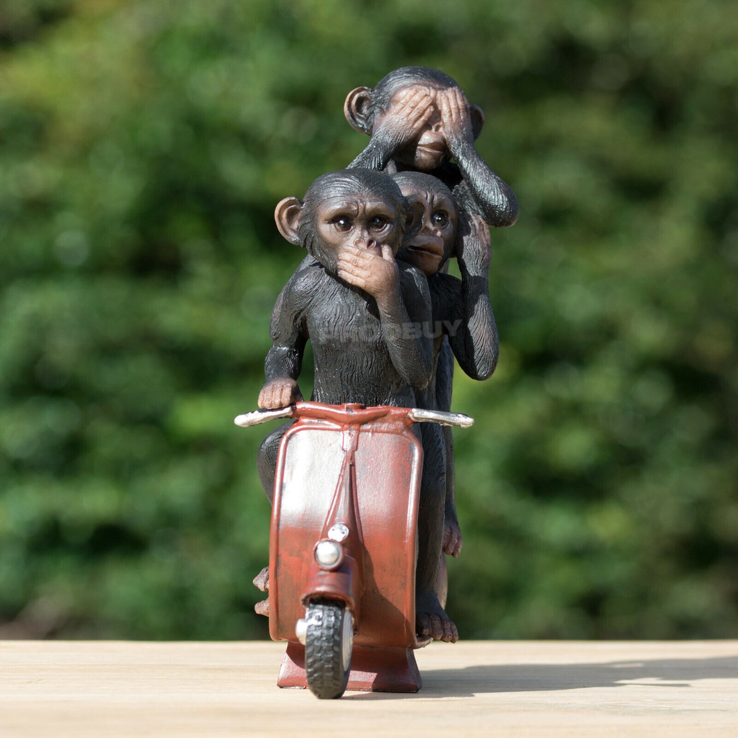 Three Wise Monkeys On Scooter Ornament