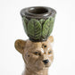 Leopard Resin Candle Stick Holder 24.5cm