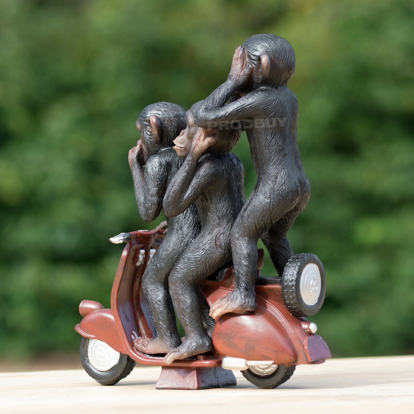 Three Wise Monkeys On Scooter Ornament