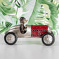 Dog In Retro Racing Car 29.5cm Resin Ornament