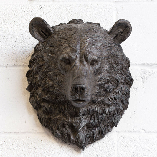 Wild Bear Head Wall Decoration Large Hanging Resin Ornament Statue