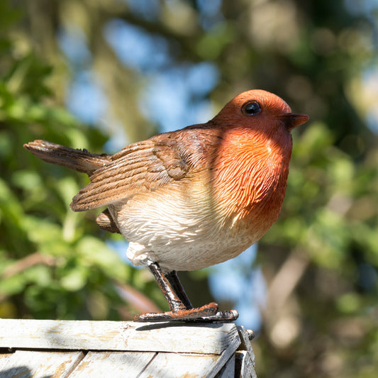 Small Red Robin Bird Garden Ornament