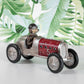 Dog In Retro Racing Car 29.5cm Resin Ornament