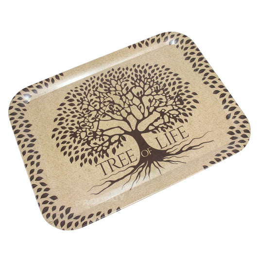 Tree of Life Wooden Serving Coffee Table Tray Rectangular